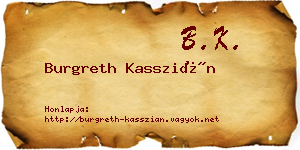 Burgreth Kasszián névjegykártya